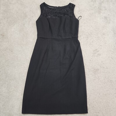 Calvin Klein Black Lace Accent Sleeveless Sheath Dress Womens 2 | eBay