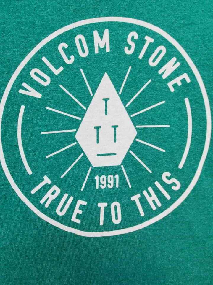 Volcom Mens T-shirt Medium Green Volcom Graphic Short Sleeve Cotton Blend - Image 2 of 4