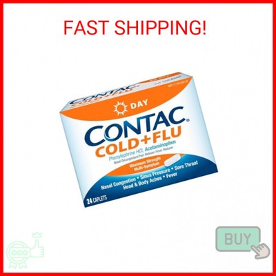 Contac Cold & Flu Medicine, Non-Drowsy, Powerful Multi-Symptom Daytime Relief fo