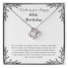 40th Birthday Gift for Women Necklace Gifts Bday Mother Wife 40 th Present 
