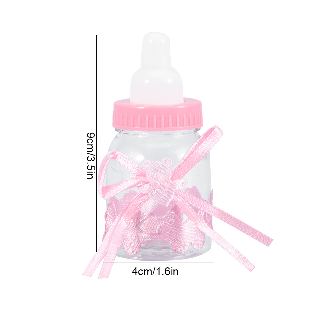 24Pcs Fillable Bottles Sweet Candy Box Gift for Baby Shower Party Decor Pink