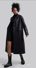 Nwt Dept. Anonym Faux Leather Coat With Pinched Pleats Size L