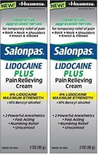 Salonpas Pain Relieving Cream 4% -2 Pack -Exp Date 08/2026