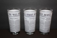 Vintage 1990 The Wall Street Journal (Set of 3 Glasses) 5.5” Dow Jones & Company