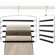Pants Hangers Space Saving 2-Pack Swing Arm Pants Organizer for Closet Non-Sl...