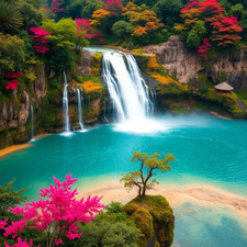 Digital Picture of Beautiful Waterfall printable file