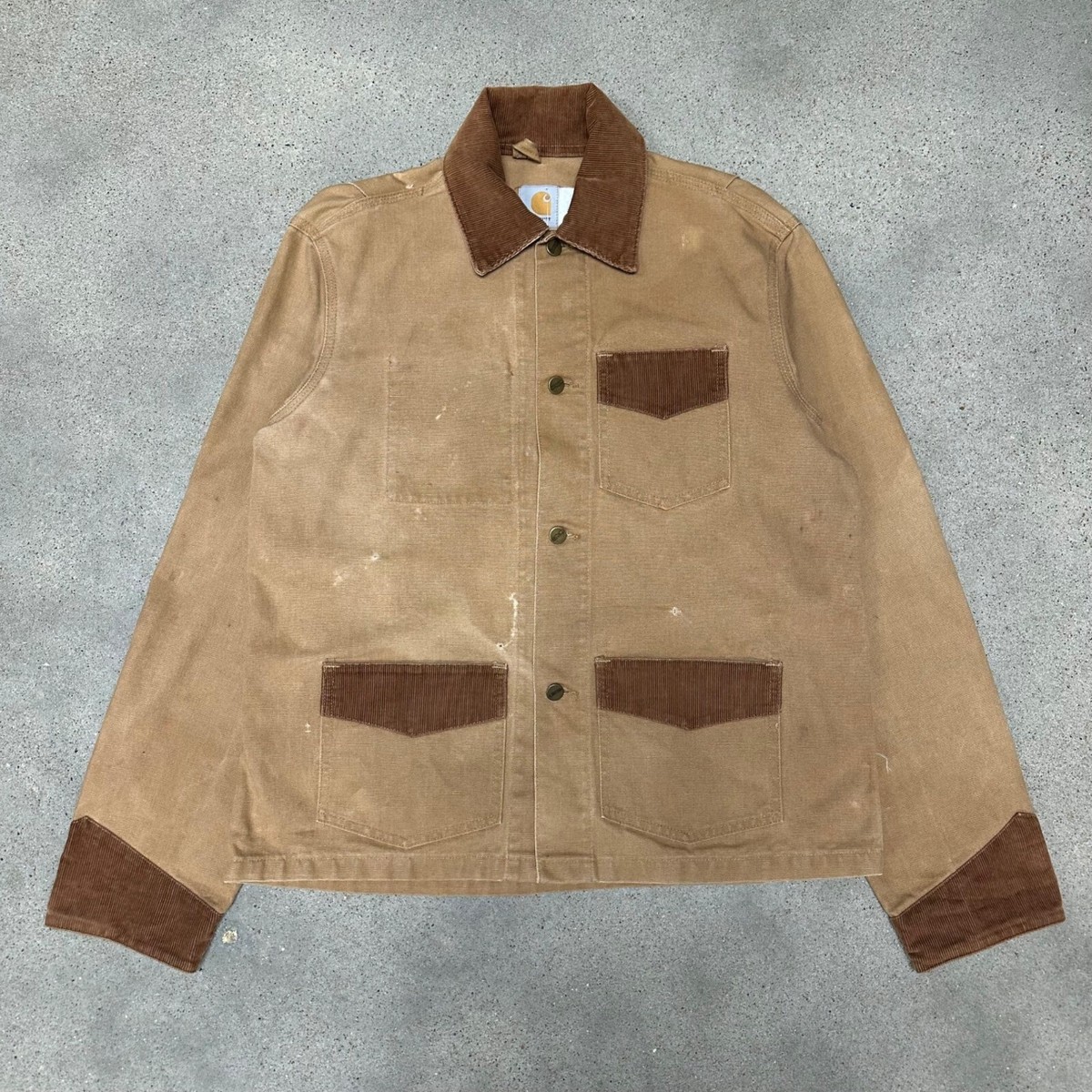 Vintage Carhartt Pocket Corduroy Detail Canvas Jacket