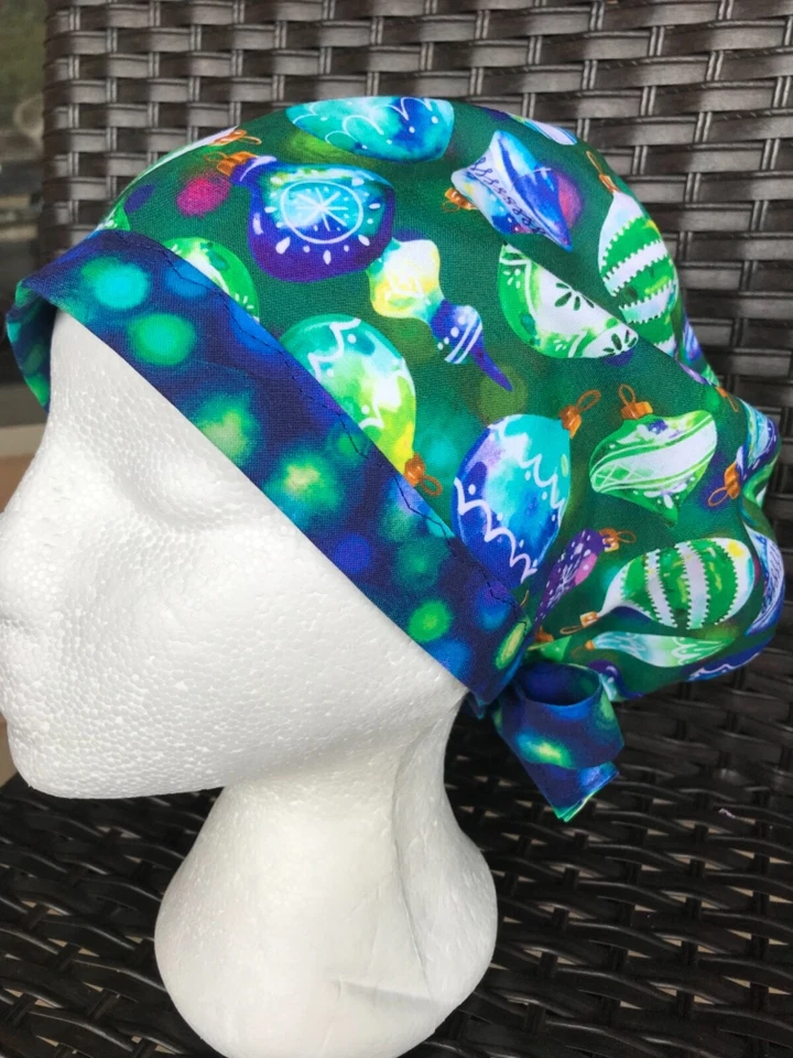 Large slouchy Mardi Gras Easter Nurses Scrub cap hat 100% Cotton 🇺🇸 USA made  - Image 2 of 4