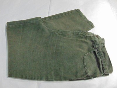 AMI Women's Olive High Waist Relaxed Fit Tapered Leg Classic Fit Jeans Size 14L | eBay