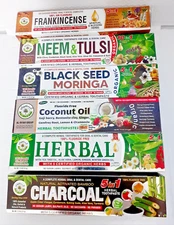6X Different Variety OF ORGANIC TOOTHPASTE- AL RIYAN  100% Natural Fluoride free