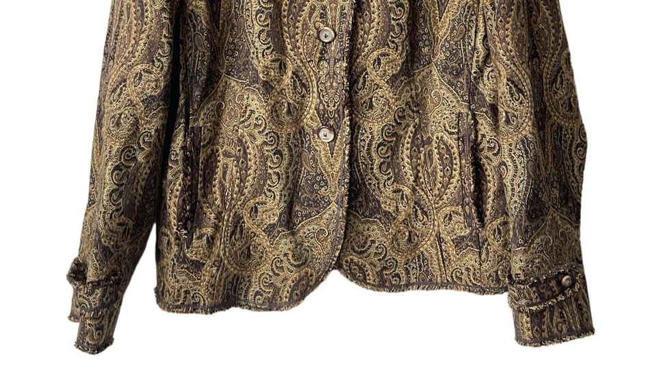 Chaqueta tapiz Jones New York para mujer 14W cachemira barroca regencia victoriana Foto 3 de 4