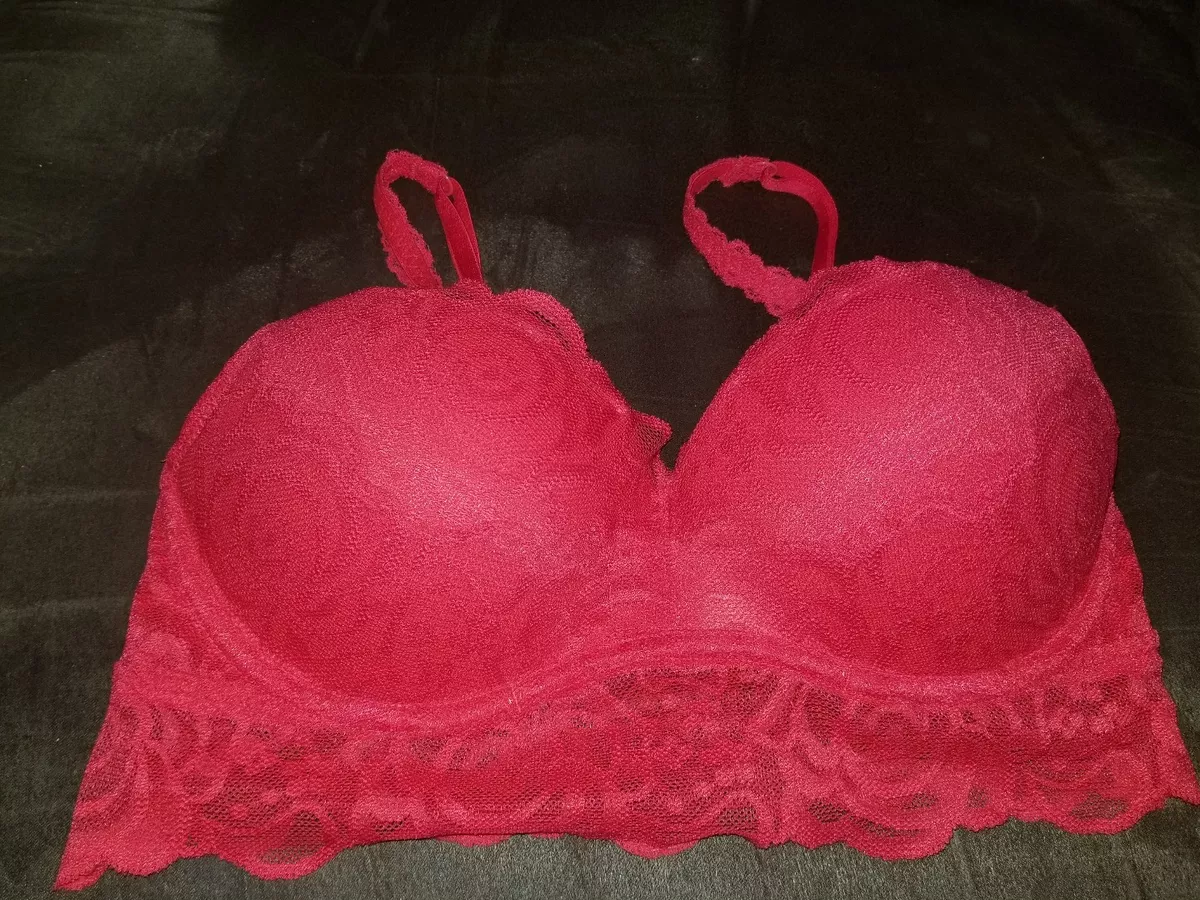 Victoria's secret Lace Bralette Size Small Red Bra Underwire Support a40