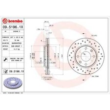 BREMBO 2x Bremsscheibe Ø247mm vorne Gelocht/innenbel. für Peugeot 206+ 1.1 1.4i