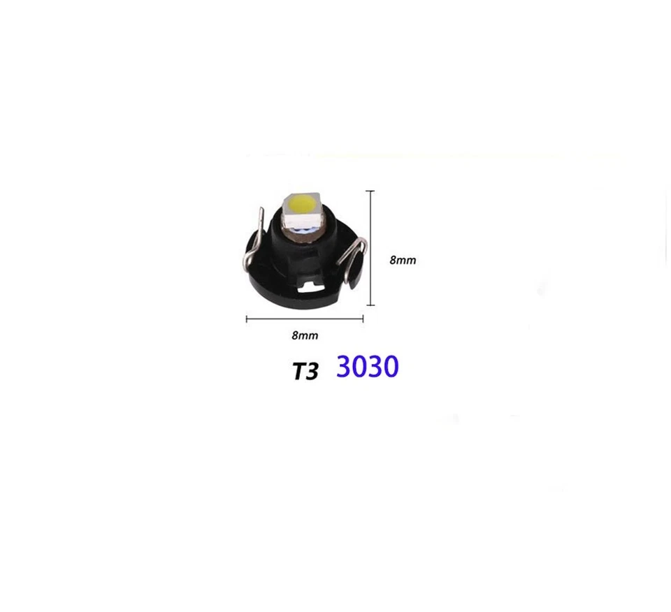 20x Universal Car 12V Blue T3 Neo Wedge 1-SMD LED Cluster Instrument Bulbs Lamp - Image 2 of 4