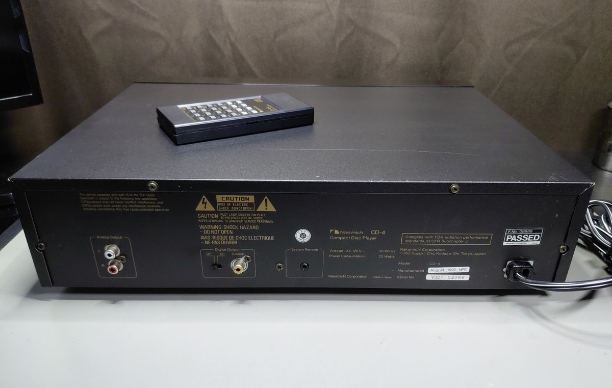 Nakamichi CD-4 CD Player with Remote SERVICED TESTED CLEAN