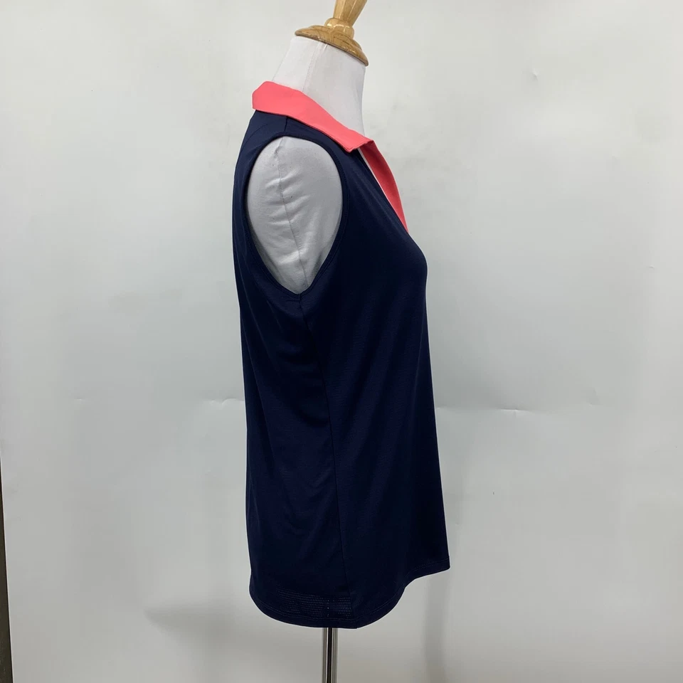 Polo de golf deportivo Haley para mujer S pequeño azul marino rosa con cuello sin mangas absorbente Foto 4 de 4