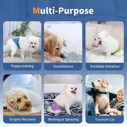 Dog Belly Bands for Male Dogs Diapers(5 Pack),Premium Washable Reusable Small Do - Bild 2 von 3