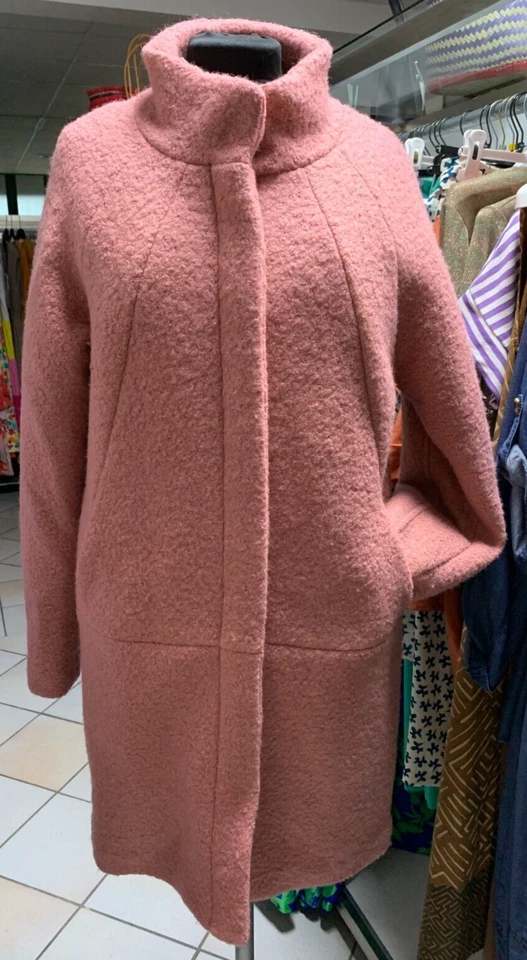 Cappotto donna ICHI effetto bouclè tg S rosa 3M Thinsulate insulation tasche - Imagen 3 de 4