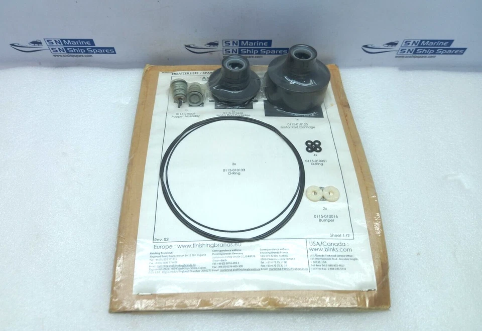 Binks 0115-010301 AX-140 Air Motor Repair Kit (1) - Image 3 of 4