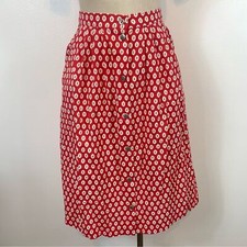 VTG 90's A-Line "That''s Me" Red Button Front Pockets Midi Skirt