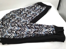 Viereck Womens Wide Leg Stretch Pull On Pants Herringbone style Print Size Small