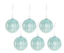 Inspire Me Home Decor Frost Blue Ornaments - Set of 6