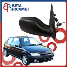 Specchio Specchietto Retrovisore Dx Peugeot 106 II Destro A Cavi Convesso Nero 