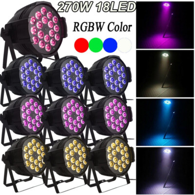 270W Par Can Stage Lighting RGBW 18LED Strobe Beam DMX512 DJ Disco Party Show US