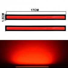2 LUCI A LED DIURNE ROSSO 17cm PER AUTO,MOTO,CAMPER, COB LED IMPERMEABILE