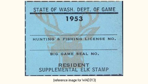 D2K Washington Elk 1953 ($5.00) Resident - Picture 1 of 1