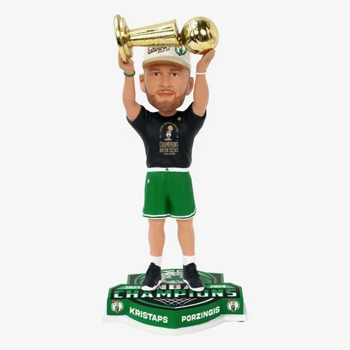 Kristaps Porzingis Boston Celtics 2024 NBA Champions Trophy Hoist Bobblehead NBA