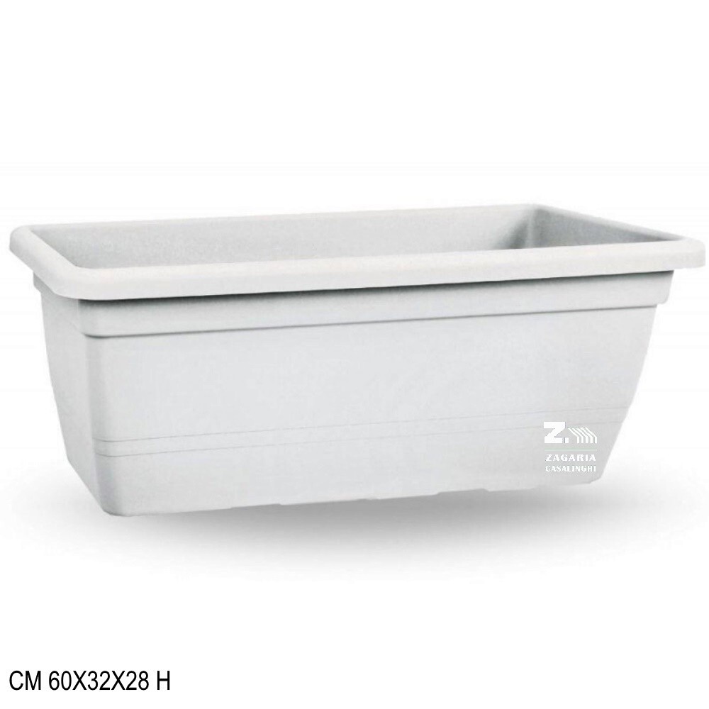 FIORIERA VASO ANTHEA RETTANGOLARE COLORE BIANCO CM 60X32X28 H PER ESTERNO