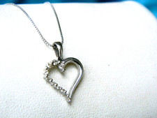 10k Gold and Diamond Heart Pendant Necklace