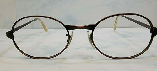 Vintage VISTA OPTICAL OVAL Bügel Brille Brillengestell 48/18 Antik Bronze Gestell - Bild 1 von 7