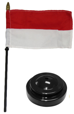 Monaco Country 4''x6'' Flag Desk Set Wood Table Stick Staff Black Base