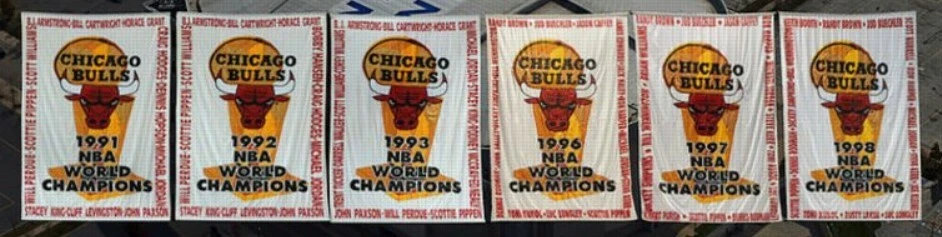 Bandera/bandera del Campeonato de la NBA Chicago Bulls 1998 3'x5' - "The Last Dance" Foto 2 de 2