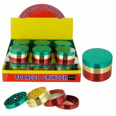 2.1'' 4 Layer Metal Tobacco Crusher Hand Muller Smoke Herbal Grinder Rasta