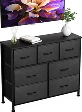7 Drawers Dresser for Bedroom Chest Organizer Storage Tower with Fabric Bins