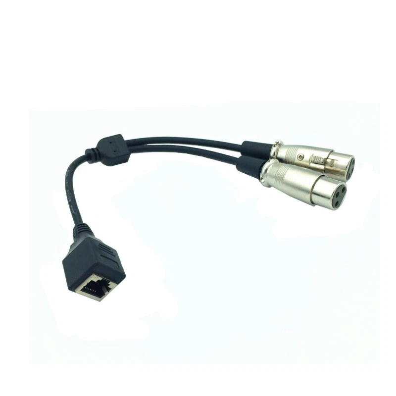 RJ45 to 2 XLR 3 Pin Male Female Network Adapter Connector Cable Cord Converter - Image 4 of 4