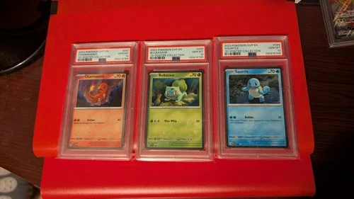 Sequential 151 Poster Collection Promos - Bulbasaur Charmander Squirtle PSA 10