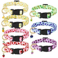 7 Pack Cute Dog Collars for Medium Dogs Fruit Dog Collars with Fruit Pendants...