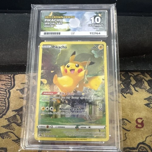 Pokemon TCG 2023 Crown Zenith Pikachu Special Art GG30 Ace 10 perfect subgrades