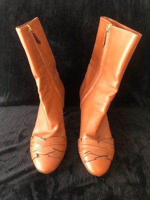 Pollini Leather Ankle Boots   Size 39 (US 9) Caramel Brown   Excellend Condition