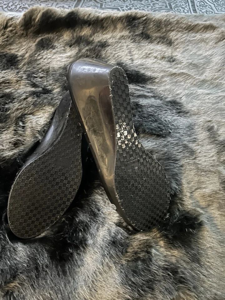 Gucci Marola блокировки GG заглянуть носок желе на танкетке насос черный туфли женщин 9 - Изображение 4 из 4