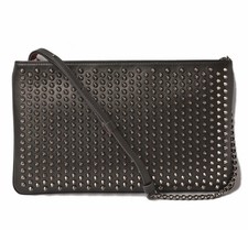 Christian Louboutin Loubiclutch Calf Spike Negro Gunmetal 1165013 Unisex #PTB052