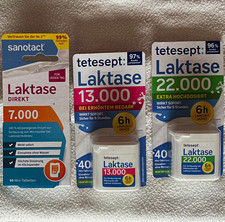 Laktase Tabletten 22.000 + 13.000 FCC, je 40 Stück und 7.000 FCC 90 Stück