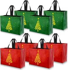 Tiamon 12 Pcs Large Christmas Gift Bags with 1 Count (Pack of 12), multicolor 