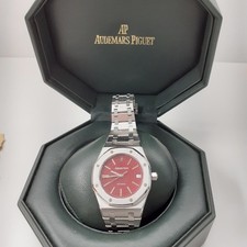 Rarissimo orologio acciaio quadrante rosso Audemars Piguet Royal Oak 36 mm 14790ST con scatola