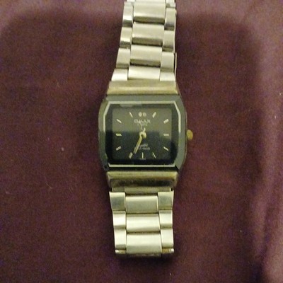 Omax Quartz Crystal Waterproof Mens  Wrist Watch Black Dial Japan Movt