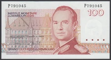 Luxembourg  100  Francs  1986  XF+++  P. 58b,  Banknote, Circulated